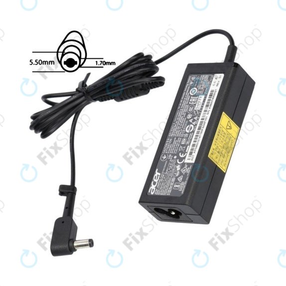 Polnilni adapter za Acer, 77011170, 45W, 19V, Črna, Genuine Service Pack