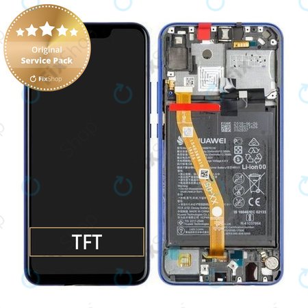 Huawei P Smart Plus (Nova 3i) - LCD zaslon + steklo na dotik + okvir + baterija (Iris Purple) - 02352BUH Genuine Service Pack