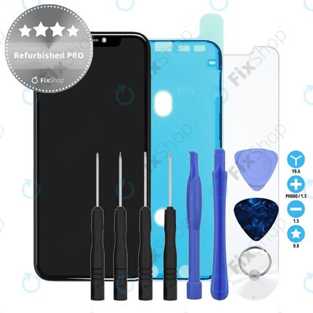 Apple iPhone 11 - LCD zaslon + steklo na dotik + okvir Refurbished PRO + Lepilo za LCD + Kaljeno steklo + Set orodij - Multipack