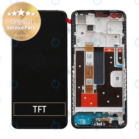 Oppo Reno 4Z - LCD zaslon + steklo na dotik + okvir (Black) - O-4904261 Genuine Service Pack