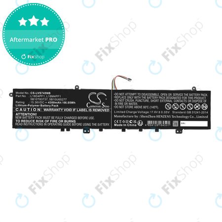 Baterija za Lenovo Yoga, 4300mAh, Li-Pol, 15.36V, L18D4PF1, HQ