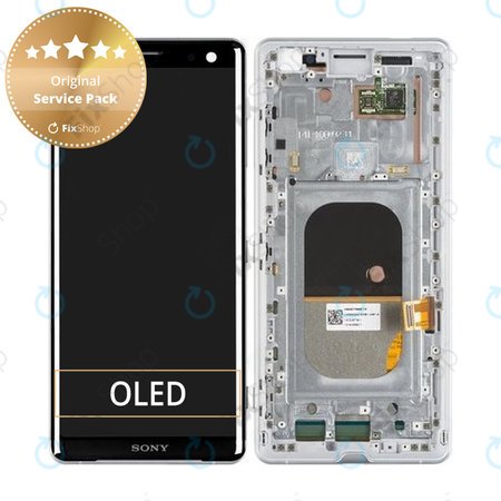 Sony Xperia XZ3 - LCD zaslon + steklo na dotik + okvir (Silver White) - 1315-5027 Genuine Service Pack