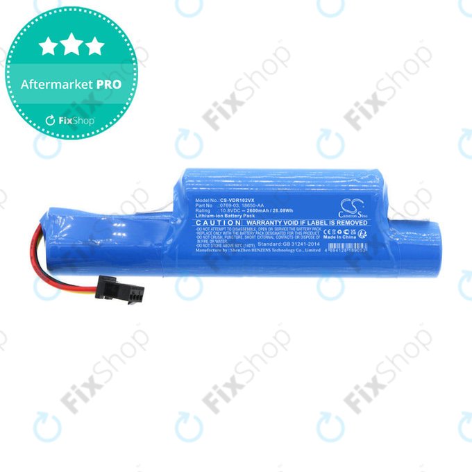 Baterija za Vileda Vr102, 201, 303, One, 2600mAh, Li-ion, 10.8V, 0769-03, HQ
