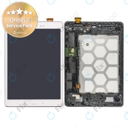 Samsung Galaxy Tab A 9.7 T555 - LCD zaslon + steklo na dotik + okvir (bel) - GH97-17424C Genuine Service Pack