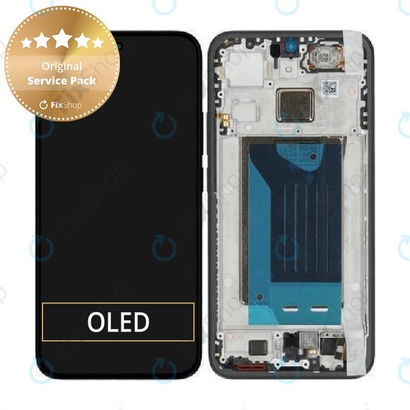 Zaslon za Xiaomi 15T 5G, Black, Steklo na dotik z okvirjem, 5600010O12A00, Genuine Service Pack