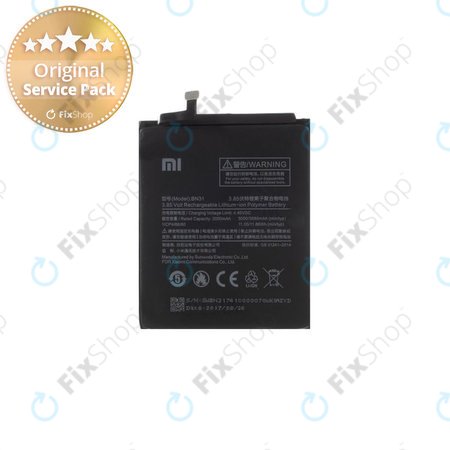 Xiaomi Redmi Note 5A, Redmi S2 (Redmi Y2) - Baterija BN31 3080mAh - 46BN31G05014 Genuine Service Pack