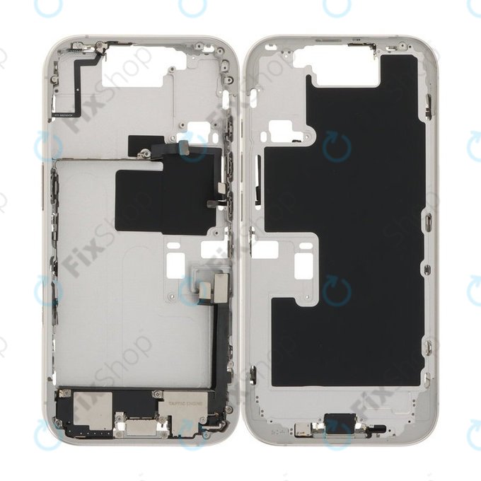 Apple iPhone 16 Pro - Srednji Okvir + Gumbi za Vklop, Glasnost in Kamero (White Titanium)