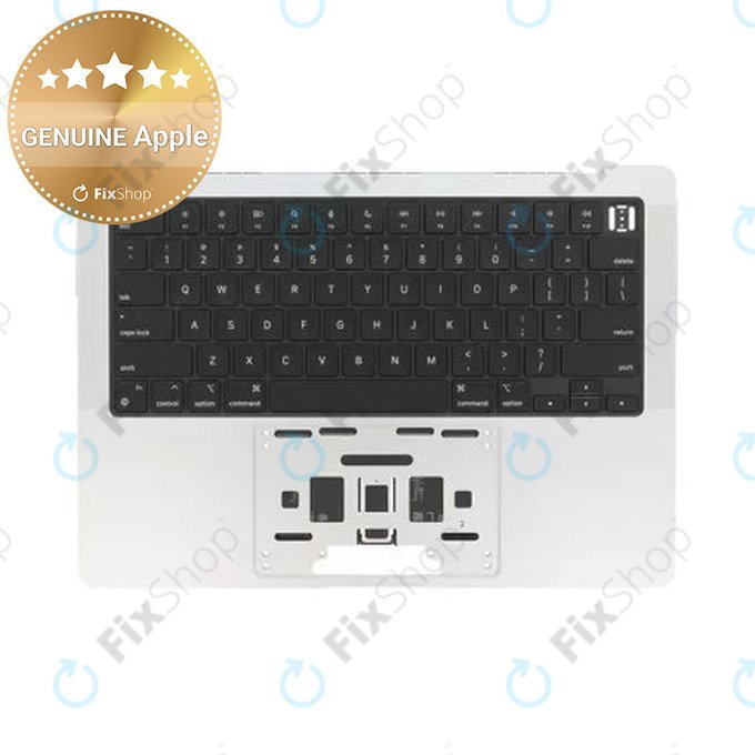 Zgornji okvir tipkovnice za MacBook Pro 14", A3185 (2024), US tipkovnico in baterijo, Silver, 661-50211, Genuine Apple