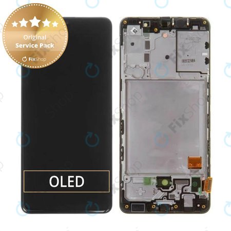 Samsung Galaxy A41 A415F - LCD zaslon + steklo na dotik + okvir (Prism Crush Black) - GH82-22860A, GH82-23019A Genuine Service Pack