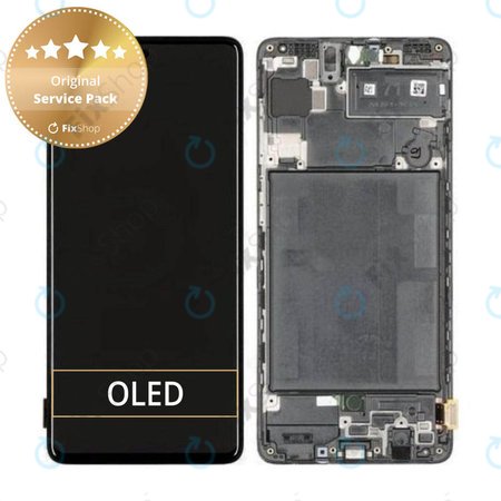 Samsung Galaxy A71 A715F - LCD zaslon + steklo na dotik + okvir (Prism Crush Black) - GH82-22152A, GH82-22248A Genuine Service Pack