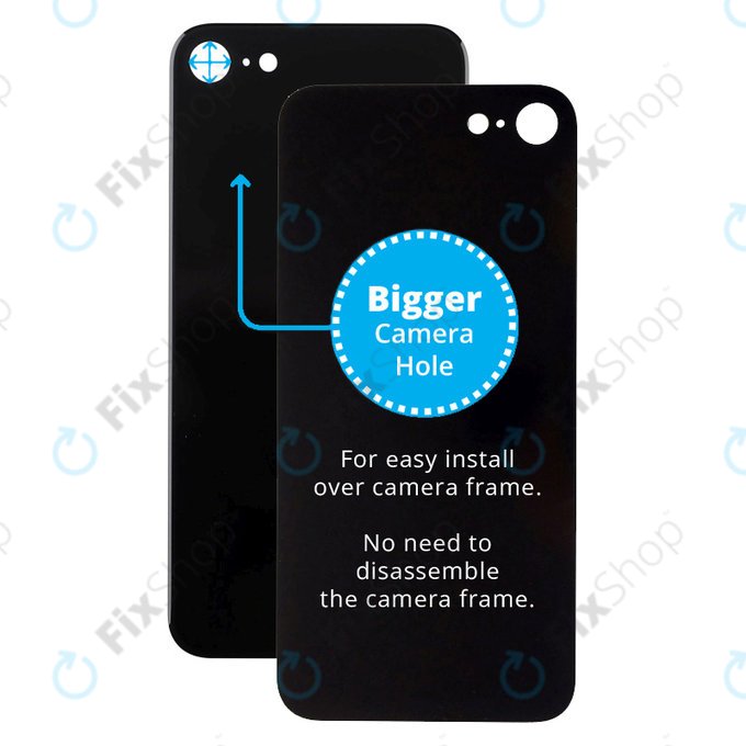 Apple iPhone SE (3rd Gen 2022) - Steklo zadnjega ohišja s povečano odprtino za kamero (Midnight)