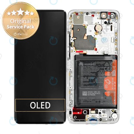 Huawei P40 Pro Plus - LCD zaslon + steklo na dotik + okvir + baterija (White Ceramic) - 02353RBJ Genuine Service Pack