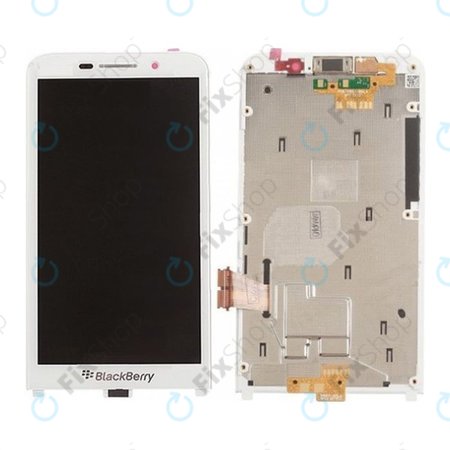 Blackberry Z30 - LCD zaslon + steklo na dotik + okvir (White) TFT
