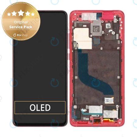 Xiaomi Mi 9T, Mi 9T Pro - LCD zaslon + steklo na dotik + okvir (Red Flame) - 560910014033, 560910013033 Genuine Service Pack