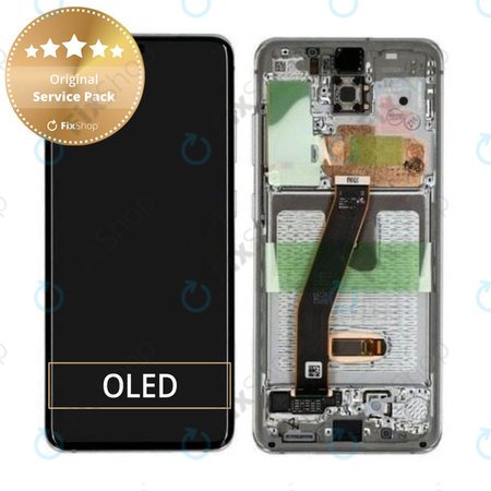 Samsung Galaxy S20 G980F - LCD zaslon + steklo na dotik + okvir (Cloud White) - GH82-22123B, GH82-22131B Genuine Service Pack