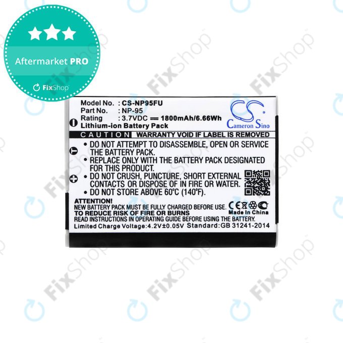 Baterija za Fujifilm FinePix F30, Ricoh GXR, 1800mAh, Li-Ion, 3.7V, DB-90, HQ