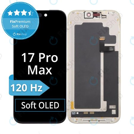 Apple iPhone 17 Pro Max - LCD zaslon + steklo na dotik + okvir Soft OLED FixPremium
