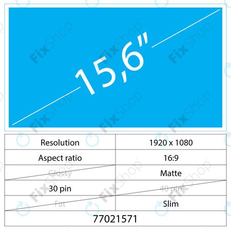 15.6 LCD NanoEdge mat 30 pin Full HD Brez ročajev