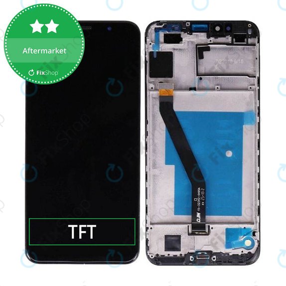 Huawei Y6 Prime (2018) - LCD zaslon + steklo na dotik + okvir (Black) TFT