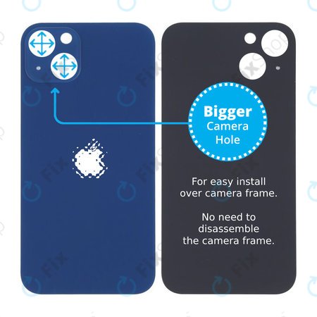Apple iPhone 13 - Steklo zadnjega ohišja s povečano odprtino za kamero (Blue)
