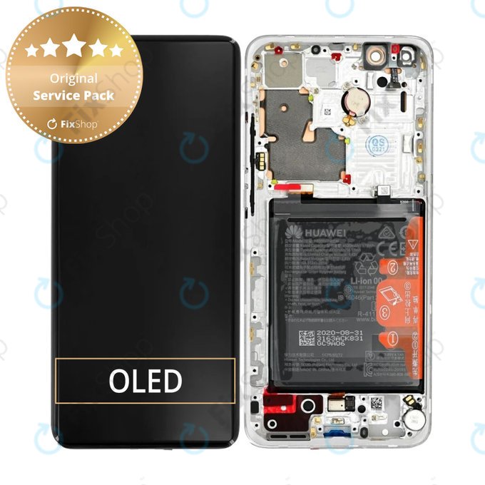 Huawei P40 Pro Plus - LCD zaslon + steklo na dotik + okvir + baterija (White Ceramic) - 02353RBJ Genuine Service Pack