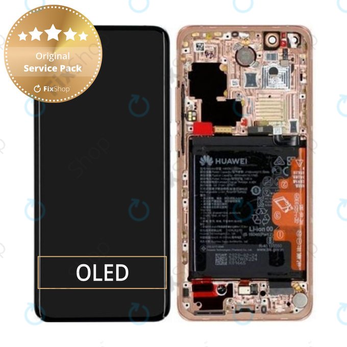Huawei P40 Pro - LCD zaslon + steklo na dotik + okvir + baterija + senzor prstnih odtisov (Blush Gold) - 02353PJL Genuine Service Pack