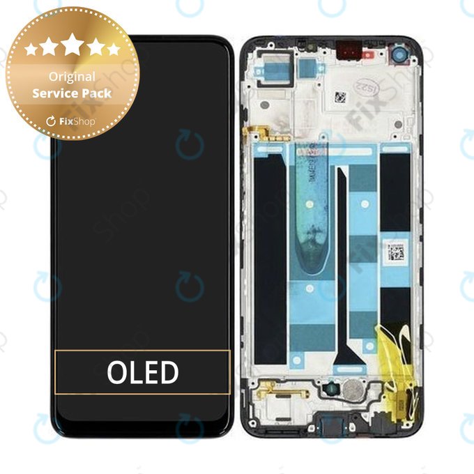 Realme 8 RMX3085 - LCD zaslon + steklo na dotik + okvir (Cyber Black) - 4906919 Genuine Service Pack