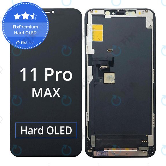 Zaslon Hard OLED za iPhone 11 Pro Max, Steklo na dotik z okvirjem, FixPremium