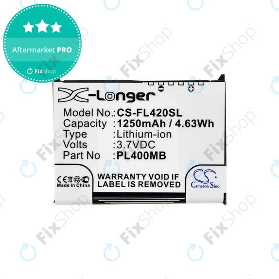Baterija za Fujitsu Siemens Loox N560, N520, N500, 420, 410, 1250mAh, Li-Ion, 3.7V, PL400MB, HQ