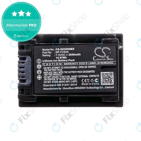 Baterija za Sony Fdr-Ax33, Sony Fdr-Ax40, Sony Fdr-Ax45, Sony Fdr-Ax, 2050mAh, Li-Ion, 7.3V, NP-FV50A, HQ