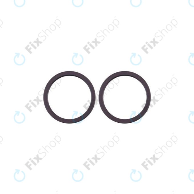 Apple iPhone 11, 12, 12 Mini - Stekleni okvir zadnje kamere (Black) - 2 kosa