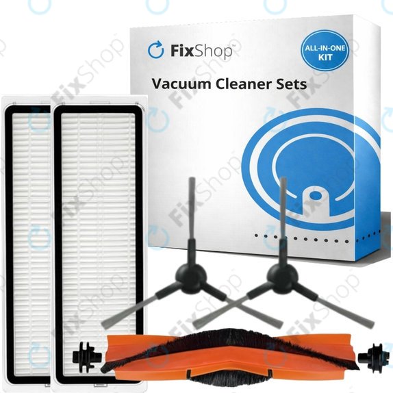 Komplet nadomestnih delov za Xiaomi Mi Robot Vacuum S20+, S10+, X20+, X10+ (1x Glavna krtača, 2x Filter, 2x Stranska krtača – črna)