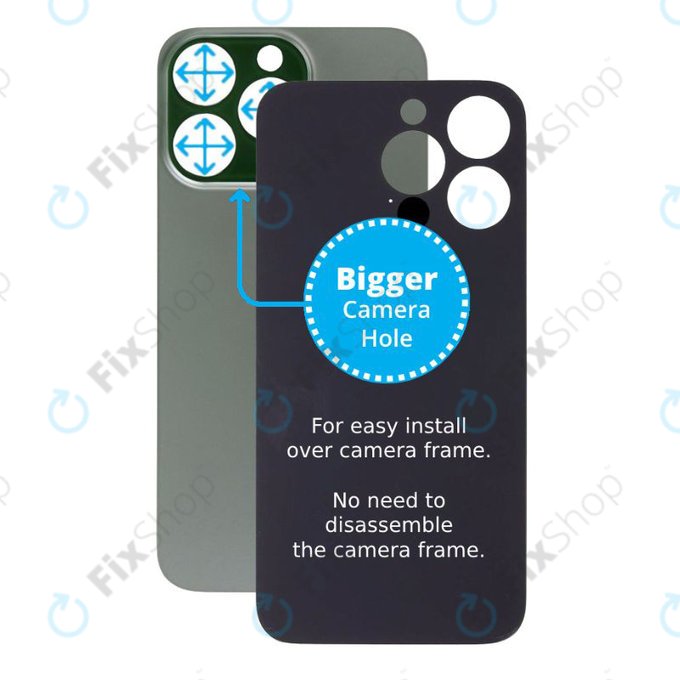 Apple iPhone 13 Pro - Steklo zadnjega ohišja s povečano odprtino za kamero (Alpine Green)