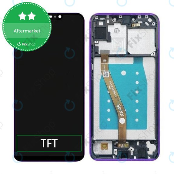 Huawei P Smart Plus (Nova 3i) - LCD zaslon + steklo na dotik + okvir (Iris Purple) TFT