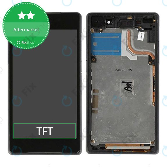 Sony Xperia Z2 D6503 - LCD zaslon + steklo na dotik + okvir (Black) TFT
