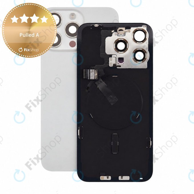 Steklo zadnjega ohišja za iPhone 15 Pro Max, White Titanium, Pulled A