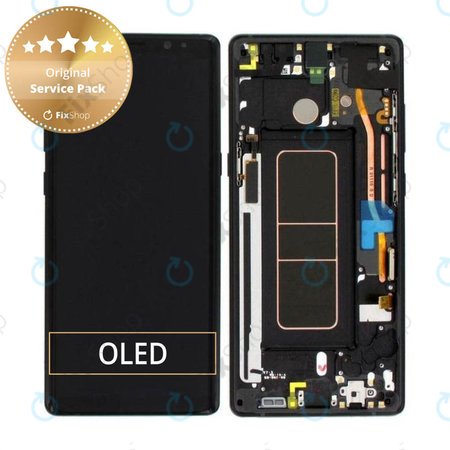 Samsung Galaxy Note 8 N950F - LCD zaslon + steklo na dotik + okvir (Midnight Black) - GH97-21065A, GH97-21108A, GH97-21066A Genuine Service Pack