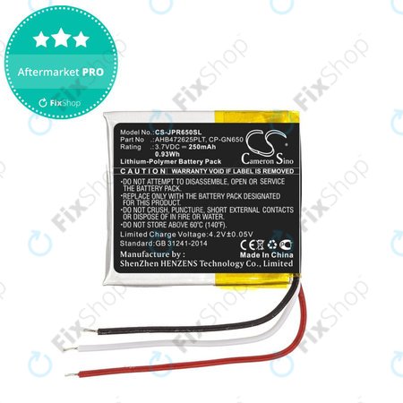 Baterija za Jabra Evolve 65, 80, 250mAh, Li-Pol, 3.7V, AHB472625PLT, HQ