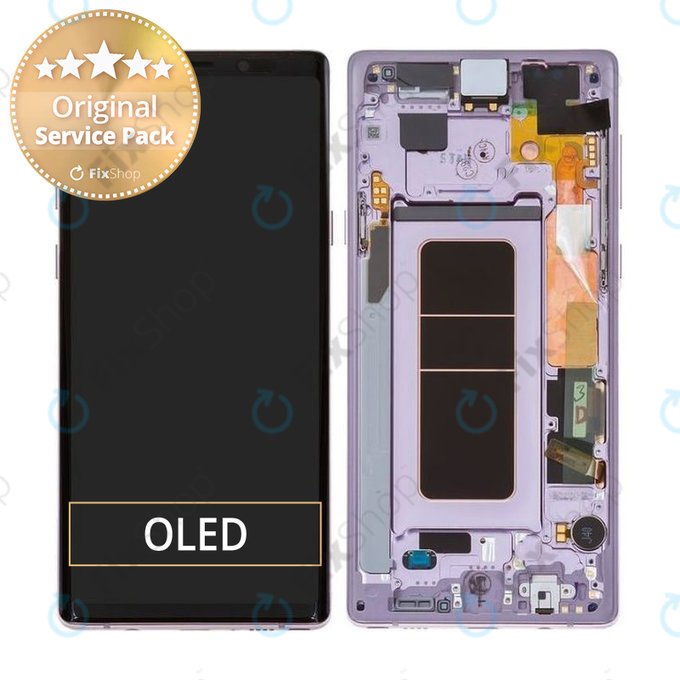 Samsung Galaxy Note 9 N960U - LCD zaslon + steklo na dotik + okvir (Lavender Purple) - GH97-22269E, GH97-23737E, GH97-22270E Genuine Service Pack