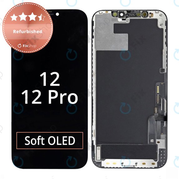 Zaslon za iPhone 12, 12 Pro, Steklo na dotik z okvirjem, Refurbished