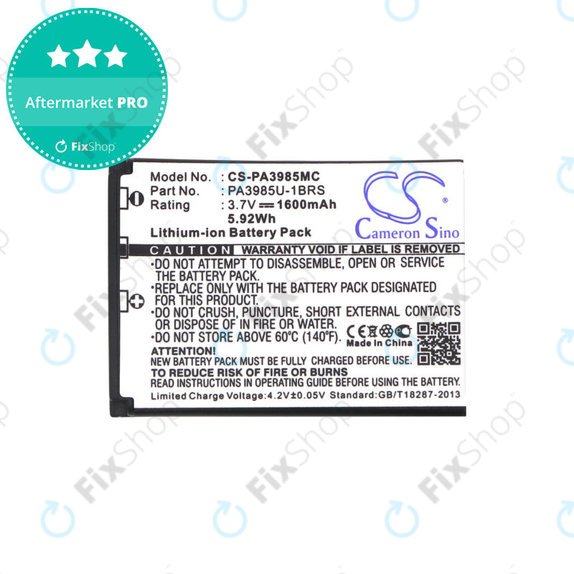 Baterija za Toshiba Camileo X200, X400, 1600mAh, Li-Ion, 3.7V, PA3985, HQ