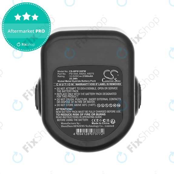 Baterija za Black & Decker Cd1202, 2100mAh, Ni-MH, 12V, PS130A, HQ