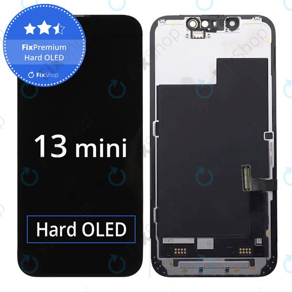 Zaslon Hard OLED za iPhone 13 Mini, Steklo na dotik z okvirjem, FixPremium
