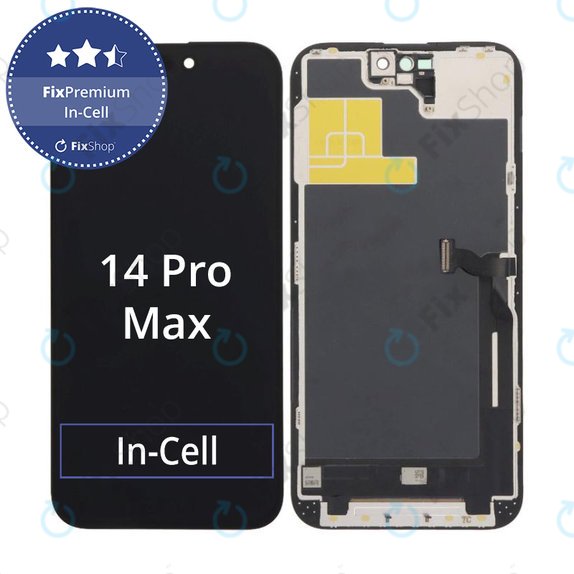 Zaslon In-Cell FHD za iPhone 14 Pro Max, Steklo na dotik z okvirjem, FixPremium