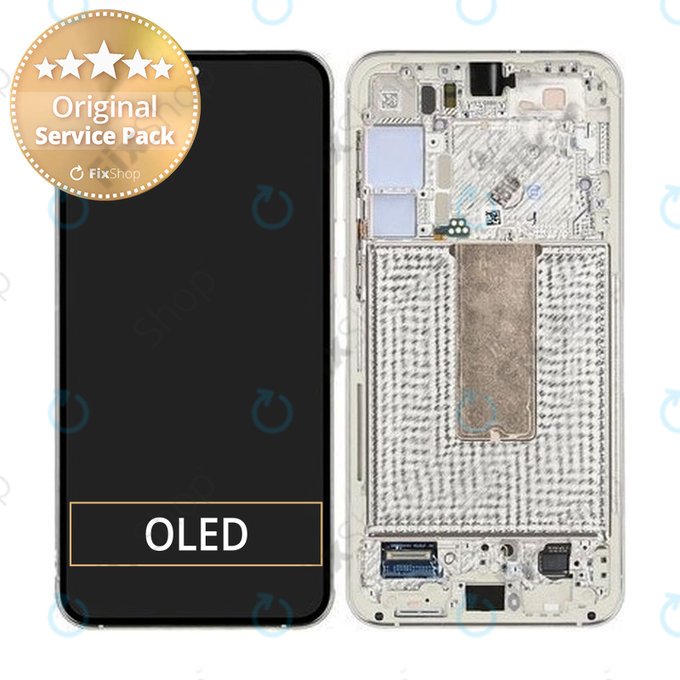 Samsung Galaxy S23 Plus S916B - LCD zaslon + steklo na dotik + okvir (Cream) - GH82-30478B, GH82-30476B, GH82-30477B Genuine Service Pack