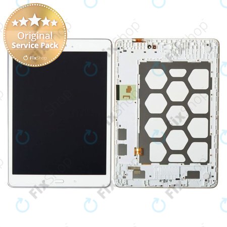 Samsung Galaxy Tab A 9.7 T550 - LCD zaslon + steklo na dotik + okvir (bel) - GH97-17400C Genuine Service Pack