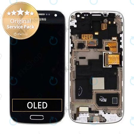 Samsung Galaxy S4 Mini Value I915i - LCD zaslon + steklo na dotik + okvir (Black Mist) - GH97-16992C Genuine Service Pack