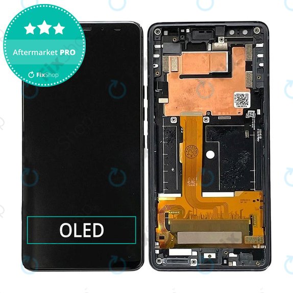 HTC U12 Plus - LCD zaslon + steklo na dotik + okvir (Black) OLED