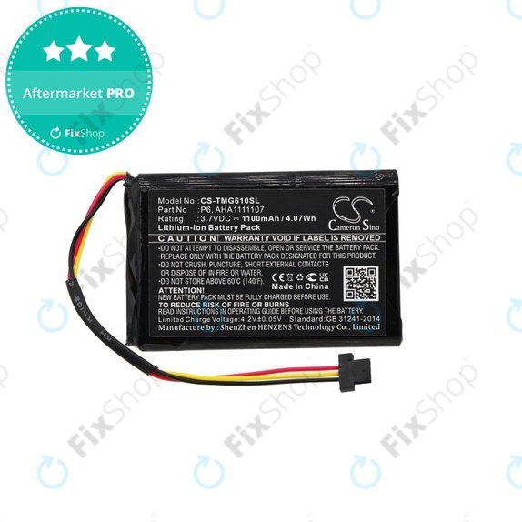 Baterija za TomTom Go 610, 1100mAh, Li-Ion, 3.7V, LAHA1111107, HQ
