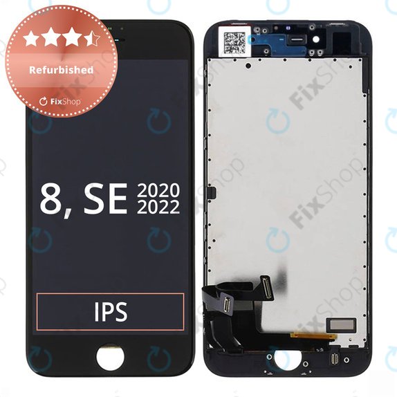 Apple iPhone 8, SE (2020), SE (2022) - LCD zaslon + steklo na dotik + okvir (Black) Refurbished
